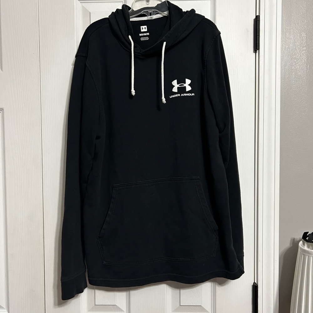 Under Armour Men's Black Hoodie with White Logo